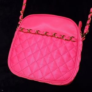 Neon pink purse